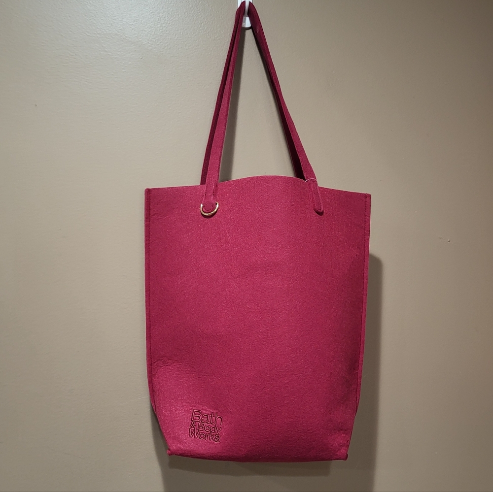 Bath & Body Works Mulberry Red Felt Tote